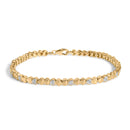 Gold Vermeil .925 Sterling Silver 1/7 Cttw Diamond Puff Heart Bangle Bracelet