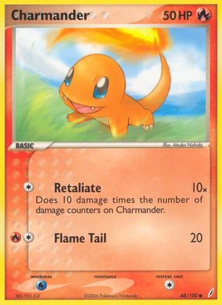 Charmander 048/100 - Crystal Guardians Reverse Holofoil