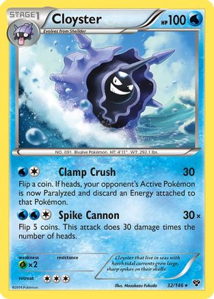 Cloyster 032/146 - XY Base Set Reverse Holofoil