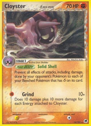 Cloyster (Delta Species) 014/101 - Dragon Frontiers Reverse Holofoil