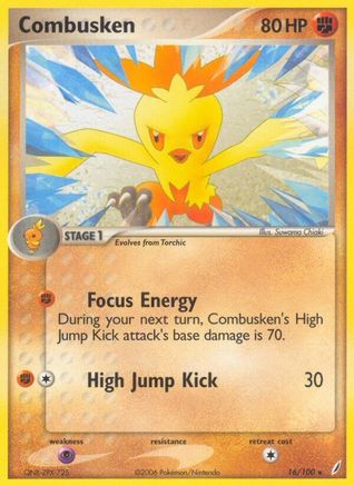 Combusken 016/100 - Crystal Guardians Reverse Holofoil
