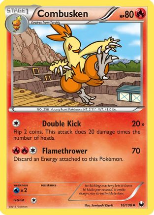 Combusken 016/108 - Dark Explorers Reverse Holofoil