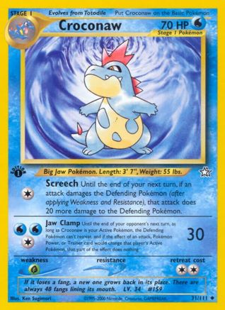 Croconaw 031/111 - Neo Genesis 1st Edition