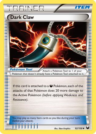 Dark Claw 092/108 - Dark Explorers Reverse Holofoil