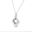 .925 Sterling Silver Pave-Set Diamond Accent Kite Shape 18" Pendant Necklace (I-J Color, I1-I2 Clarity)