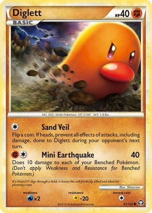 Diglett 061/102 - Triumphant Reverse Holofoil