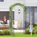 84 Inch Tall Garden Arch Metal Arbor Archway with Gate