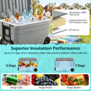84 Quart Wheeled Cooler with Pull Handle