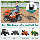 84 inch Wide Driveway Drag Tow Behind Landscape Leveling Rake with Reinforced Bars-Black