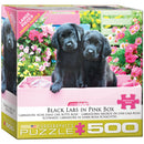 Puzzle: Variety 500 Pieces - Black Labs in Pink Box