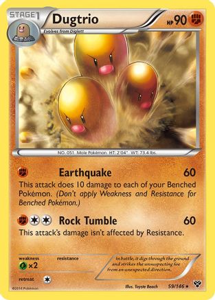 Dugtrio 059/146 - XY Base Set Reverse Holofoil
