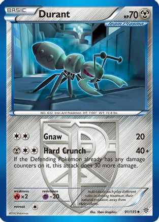 Durant (Team Plasma) 091/135 - Plasma Storm Reverse Holofoil