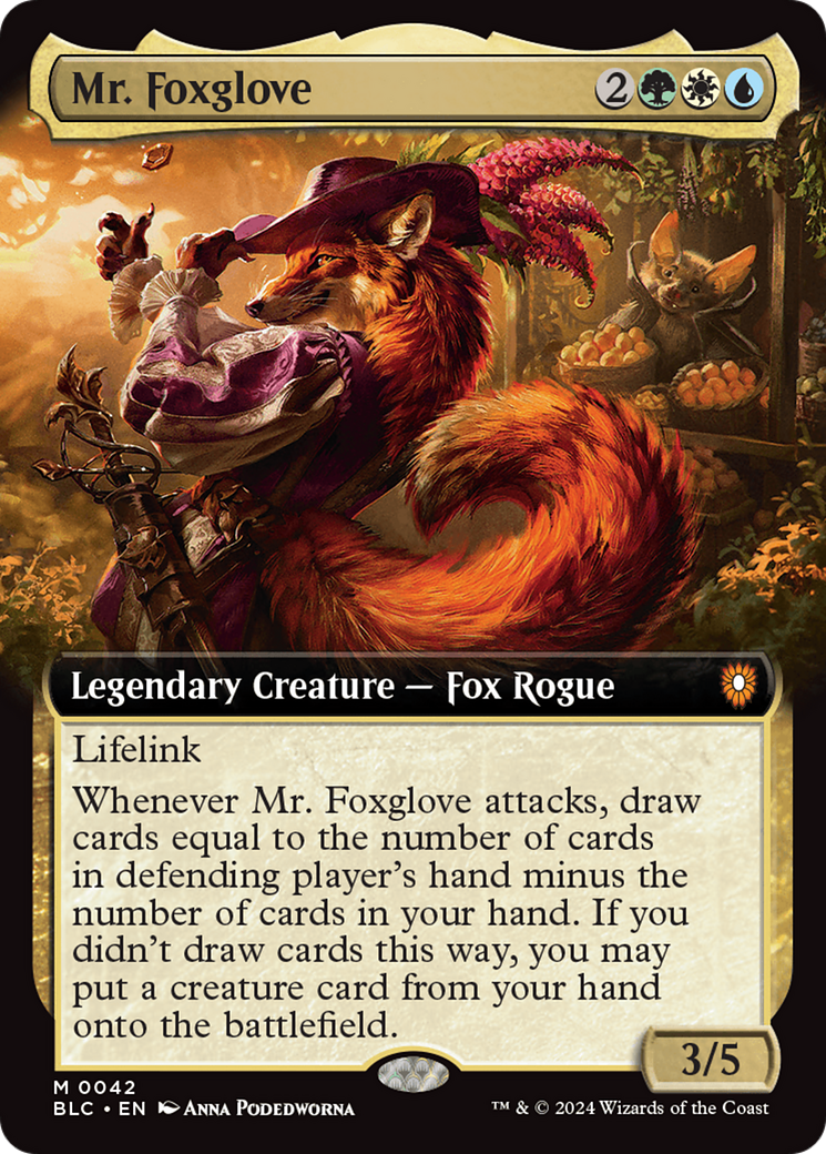 Mr. Foxglove (BLC-042) - Bloomburrow Commander: (Extended Art)