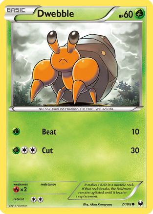 Dwebble 007/108 - Dark Explorers Reverse Holofoil