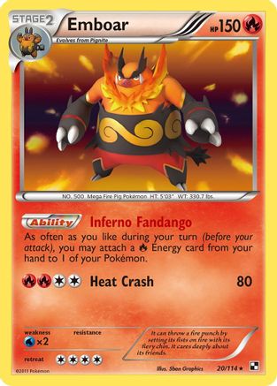 Emboar 020/114 - Black and White Reverse Holofoil