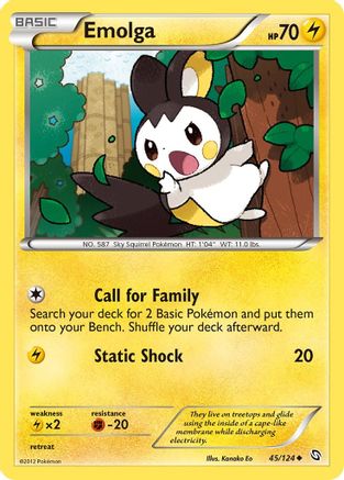 Emolga 045/124 - Dragons Exalted Reverse Holofoil