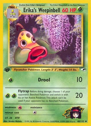 Erika's Weepinbell 048/132 - Gym Heroes 1st Edition