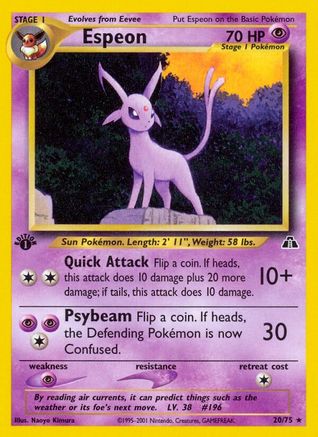 Espeon 020/75 - Neo Discovery 1st Edition