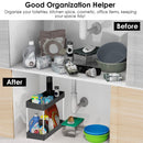 2-Tier Under Sink Shelf Organizer Space Saving Under Bathroom Sink Storage Rack w/ 4 Hooks