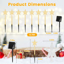 8-Pack Christmas Solar Stake Lights | 64LED Star Pathway Lights with 8 Modes, IP64 Waterproof