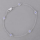 0.50 Carat Genuine Tanzanite .925 Sterling Silver Bracelet