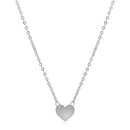 14k White Gold Polished Mini Heart Necklace