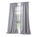 No. 918 1-Panel Lourdes Crushed Sheer Window Curtain, Grey, 59X84