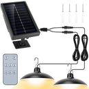 Solar Shed Lights Dual Lighting Heads Dimmable Timing Auto Sensor Turn Off Hanging Lamp IP65 Waterproof Remote Control Pendant Light For Garden Patio