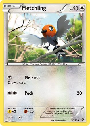 Fletchling 113/146 - XY Base Set Reverse Holofoil