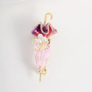 Enamel Zircon Umbrella Clothing Pin