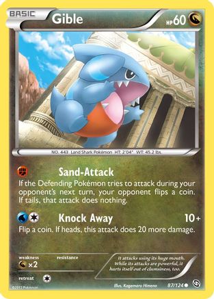 Gible 087/124 - Dragons Exalted Reverse Holofoil