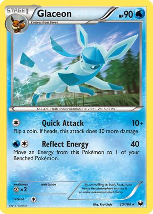 Glaceon 030/108 - Dark Explorers Reverse Holofoil