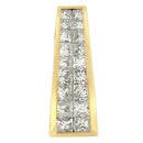 14K Yellow Gold 1 1/2 cttw Princess Cut Diamond Greek Column Pendant Necklace (G-H, VS1-VS2)