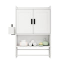Wall Mounted Bathroom Cabinet with Towel Bar & Toilet Paper Holder
