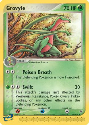 Grovyle 031/109 - Ruby and Sapphire Reverse Holofoil