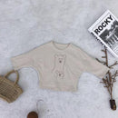 Bear print jacket in solid color