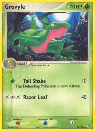 Grovyle 028/106 - Emerald Reverse Holofoil