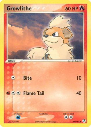 Growlithe 064/112 - FireRed & LeafGreen Reverse Holofoil