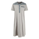 Men's Robe Pocket Contrast Color Short Sleeve