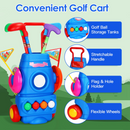 Toddler Golf Set with 4 Balls 4 Clubs 2 Holes 2 Flags Golf Cart Indoor Outdoor Golf Game Gift For 3-5 Years Old Kids