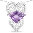 5.80 Carat Genuine Amethyst .925 Sterling Silver Pendant