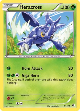 Heracross 008/149 - Boundaries Crossed Reverse Holofoil