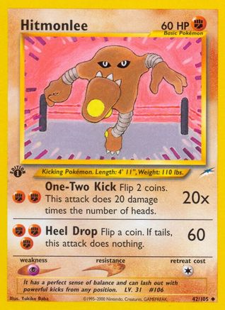 Hitmonlee 042/105 - Neo Destiny 1st Edition