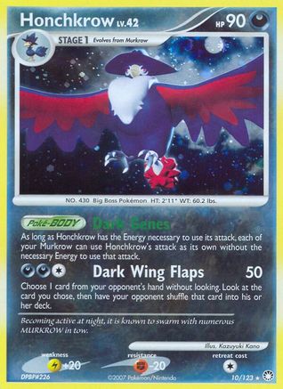 Honchkrow 010/123 - Mysterious Treasures Reverse Holofoil