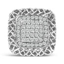 Sterling Silver 1.0 Cttw Diamond Celtic Knot Cocktail Ring
