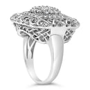 Sterling Silver 1.0 Cttw Diamond Celtic Knot Cocktail Ring
