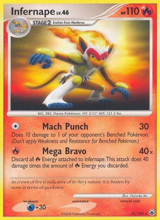 Infernape 022/100 - Majestic Dawn Reverse Holofoil