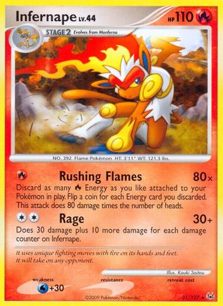 Infernape 031/127 - Platinum Reverse Holofoil