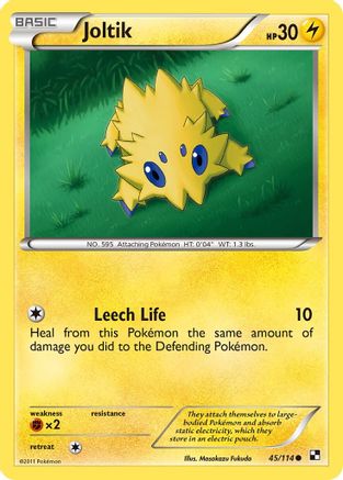 Joltik 045/114 - Black and White Reverse Holofoil