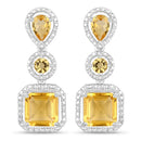 7.580 Carat Genuine Citrine .925 Sterling Silver Earrings